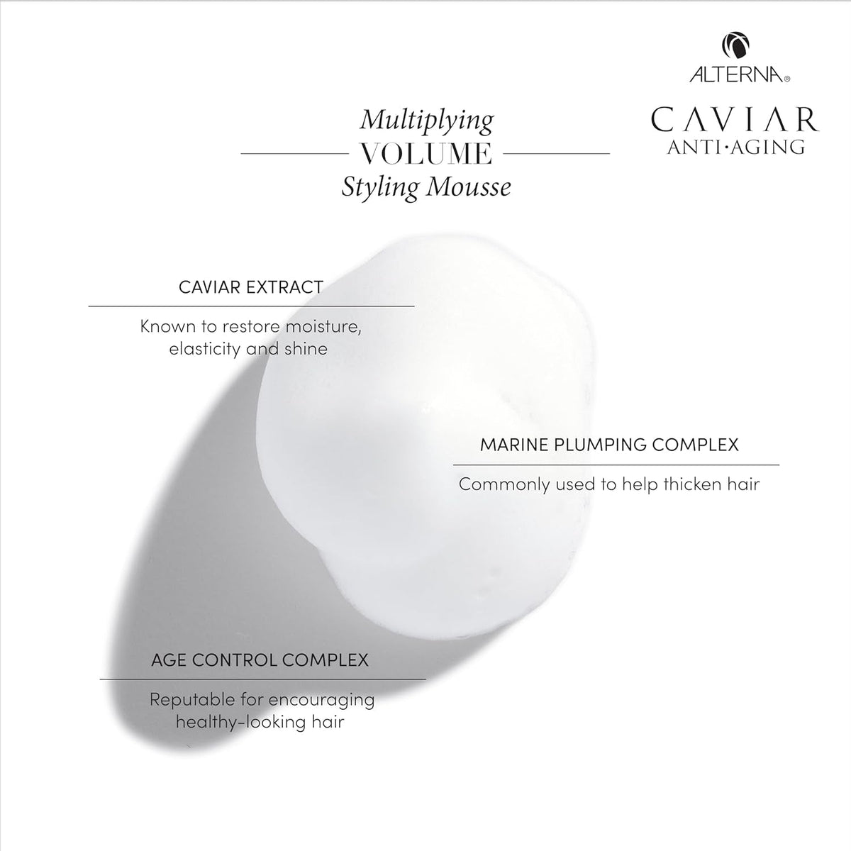 Haircare CAVIAR Anti-Aging Multiplying Volume Styling Mousse, 8.2 Fl Oz | for Fine, Thin Hair | Medium Hold | Create Instant Volume and Thickness | Sulfate Free