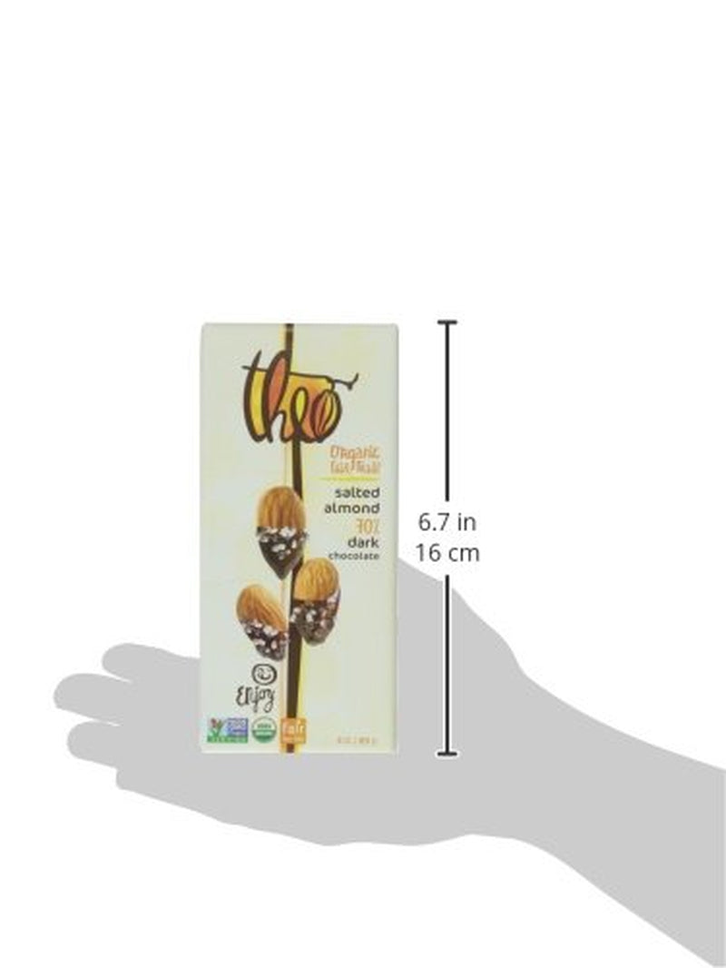 Salted Almond Organic Dark Chocolate Bar, 70% Cacao, 1 Bar | Vegan, Fair Trade