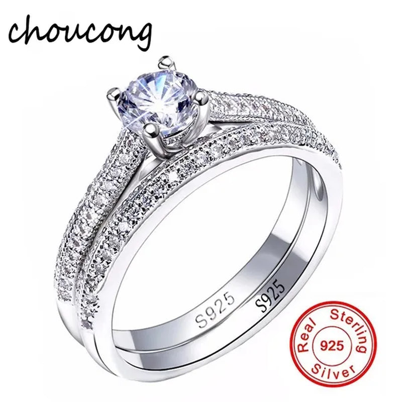 SONA CZ Diamant Engagement Rings Set 925 Sterling Silver Rings For Women Band Wedding Rings Promise Rings Bridal Jewelry 4-10