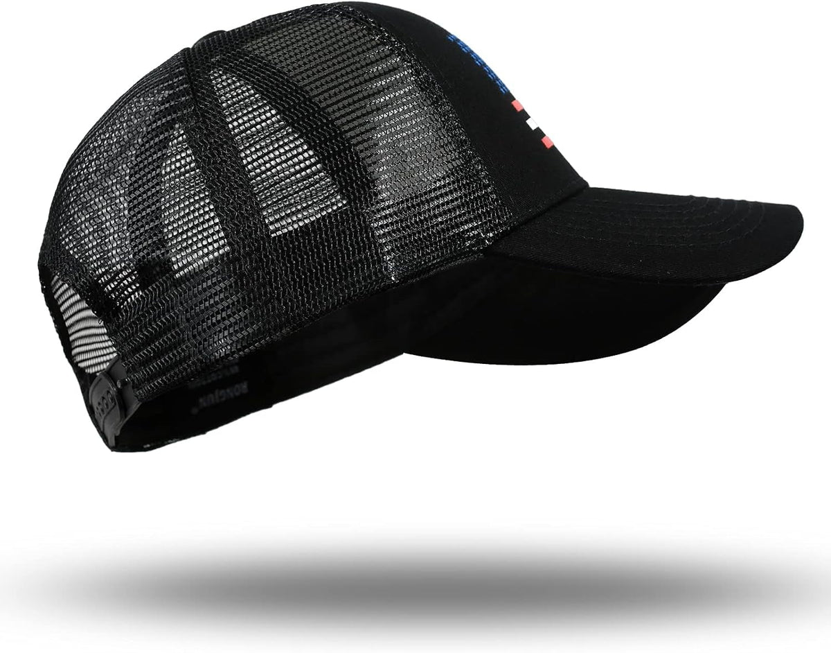 American Flag Trucker Hat - Snapback Hat, Baseball Cap for Men Women - Breathable Mesh Side, Adjustable Fit - for Casual Wear