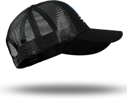American Flag Trucker Hat - Snapback Hat, Baseball Cap for Men Women - Breathable Mesh Side, Adjustable Fit - for Casual Wear