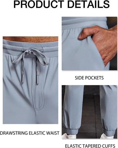 Mens Jogger Pants Workout Athletic Casual Drawstring Elastic Waist Lightweight Sport Running Sweatpants Grey, Xx-Large