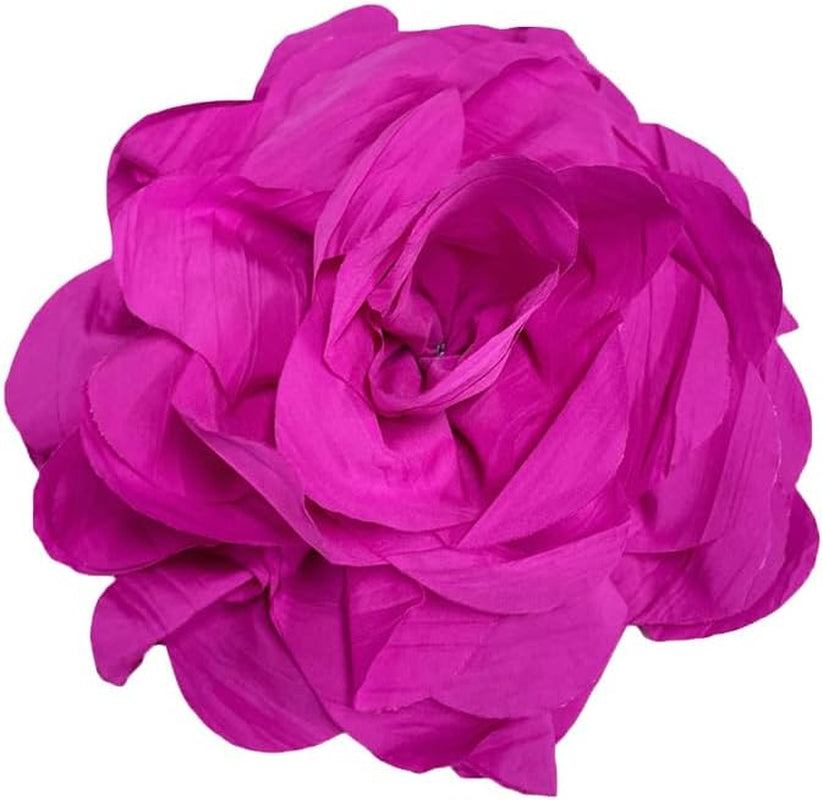 Dainty Handmade Fabric Rose Flower Extra Large Big Brooches Lapel Pins Flowers Oversized Brooch Pin for Women Wedding Party Banquet Dress Suit Clothes Accessories Jewelry Gifts 6.3In