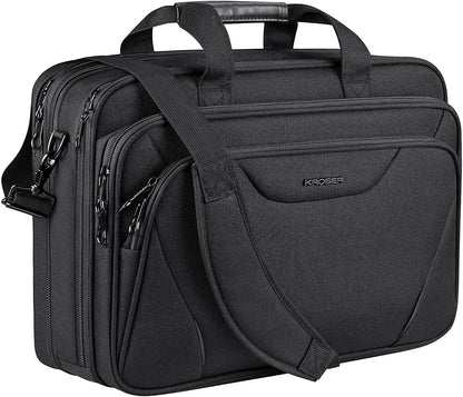 Laptop Bag Premium Laptop Briefcase Fits up to 17.3 Inch Laptop Expandable Water-Repellent Shoulder Messenger Bag Computer Bag for Travel/Business/Men/Women-Black