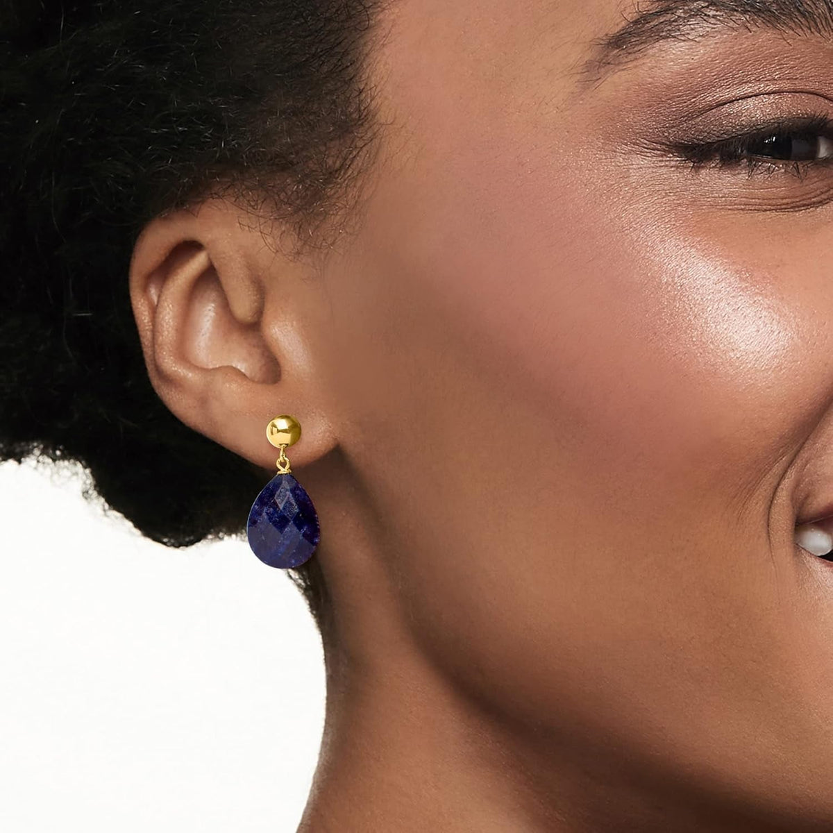 18.00 Ct. T.W. Sapphire Teardrop Earrings in 14Kt Yellow Gold