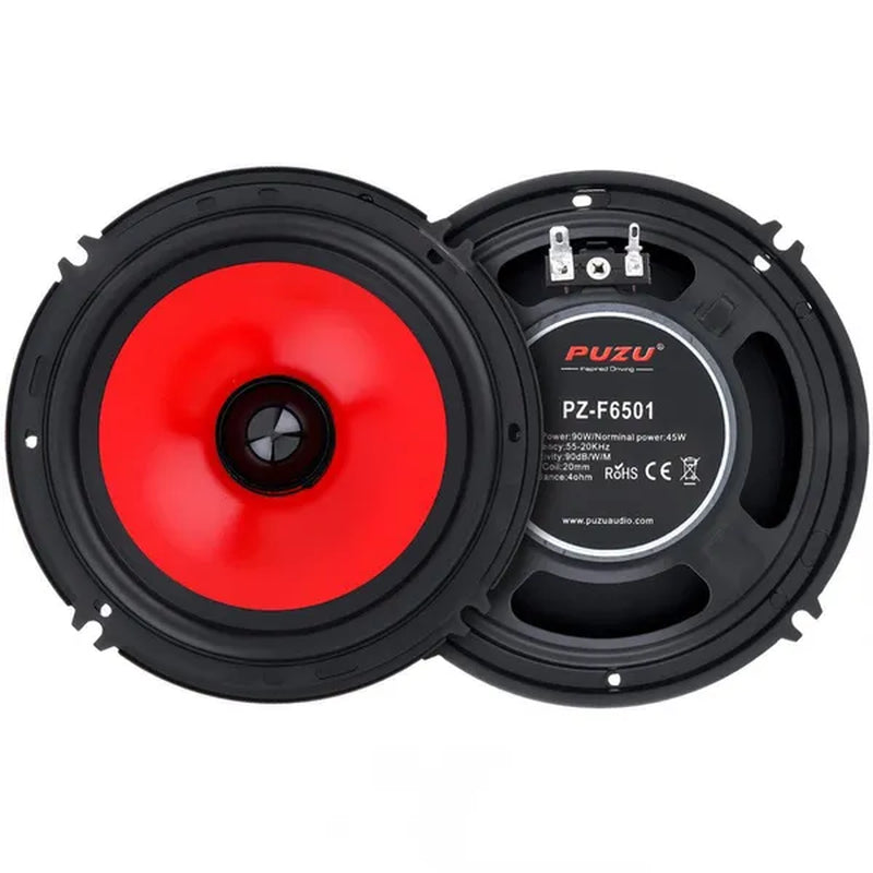 2Pcs 6.5 Inch 90W Full Range Frequency Car Audio Speaker Heavy Mid-Bass Ultra-Thin Modified Speakers