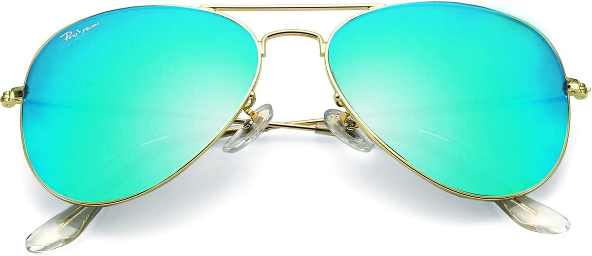 Classic Aviator Sunglasses for Men Women 100% Real Glass Lens