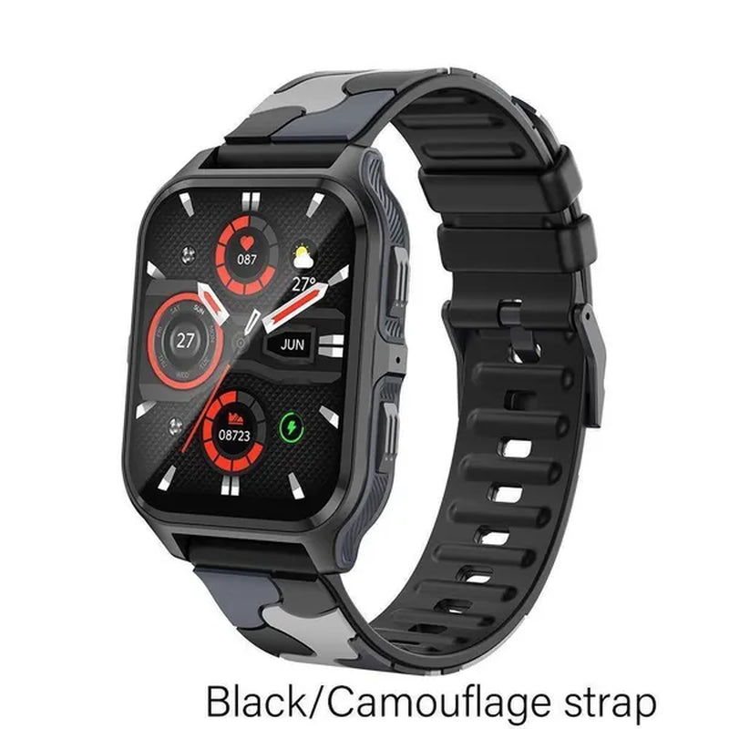 2024 NEW Military Smart Watch for Men Bluetooth Call, Rugged Tactical Smartwatch for Android Phones and iPhone, 3ATM Waterproof Outdoor Sports Fitness Tracker with Heart Rate, Voice Assistant.