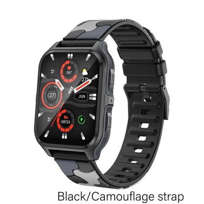 2024 NEW Military Smart Watch for Men Bluetooth Call, Rugged Tactical Smartwatch for Android Phones and iPhone, 3ATM Waterproof Outdoor Sports Fitness Tracker with Heart Rate, Voice Assistant.