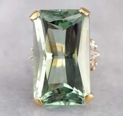 3 Carats Green Diamond Luxurious 925 Sterling Silver Women'S Engagement Wedding Love Ring Size 6-10