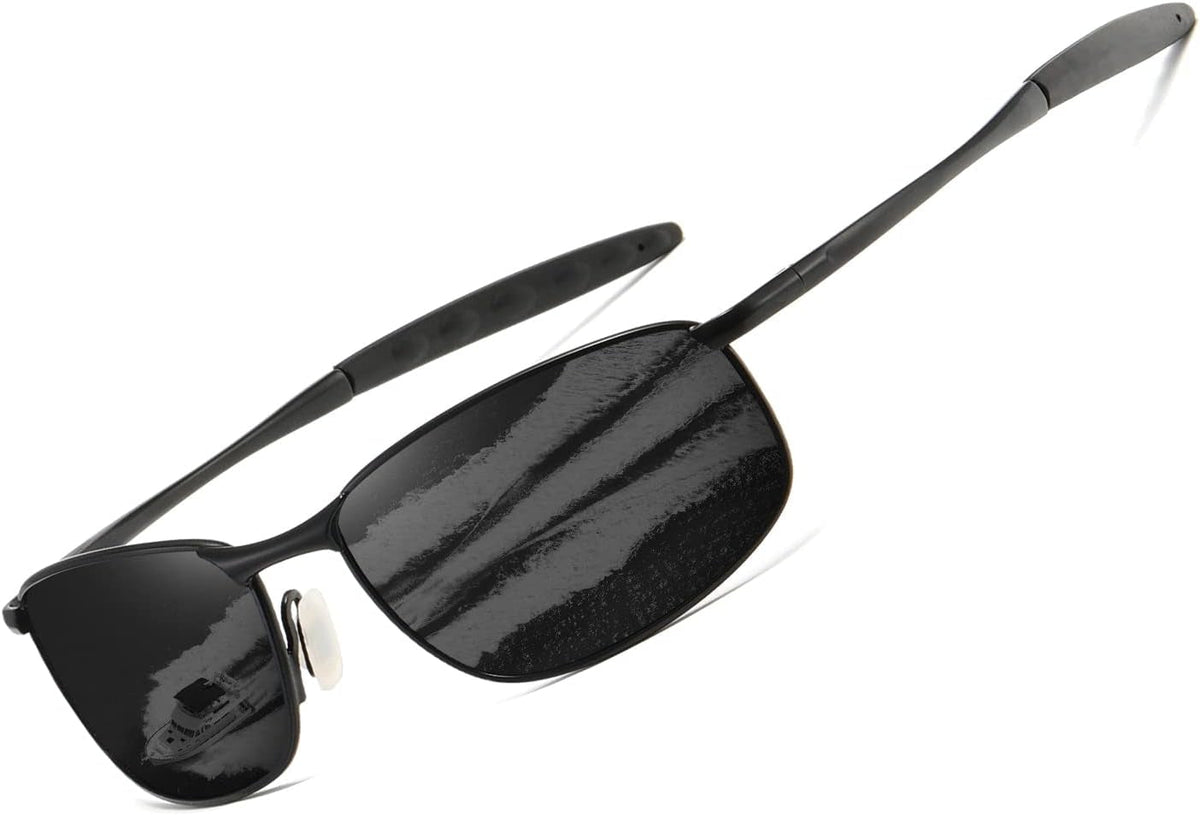 Polarized Sunglasses For Men Rectangle Metal Frame Retro Sun Glasses AE0395