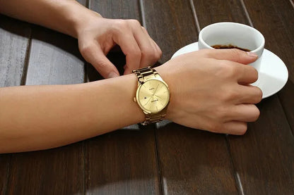 relojes hombre 2020 WWOOR Gold Watch Men Luxury Mens Quartz Wristwatch Business Watch Stainless Steel Waterproof Auto Date Clock with gift box
