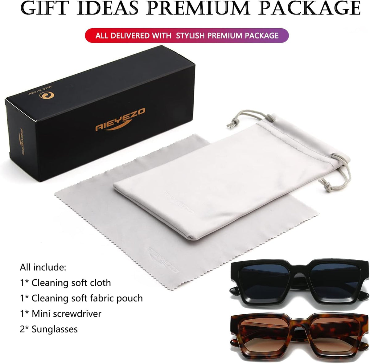 Square Sunglasses for Women Men Square Thick Frame Sun Glasses Simple Designer Style Shades