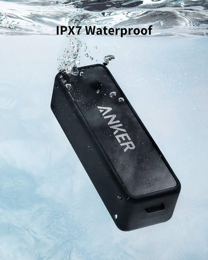 Soundcore 2 Portable Bluetooth Speaker with IPX7 Waterproof, 24-Hour Playtime, Wireless Stereo Pairing, 12W Stereo Sound, Bluetooth 5, Bassup, Electronics for Home, Shower, Outdoors, Travel