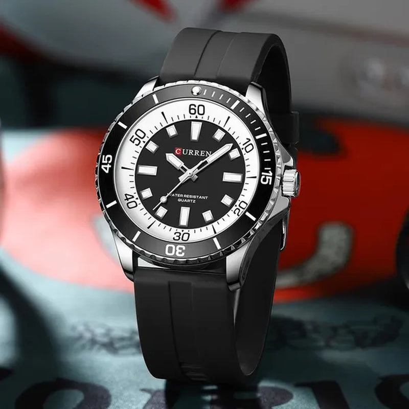 CURREN Watches For Men Luxury Silicone Strap Military Army Sports Watch Wristwatch Waterproof Luminous Male Clocks Relogio Masculino 8448