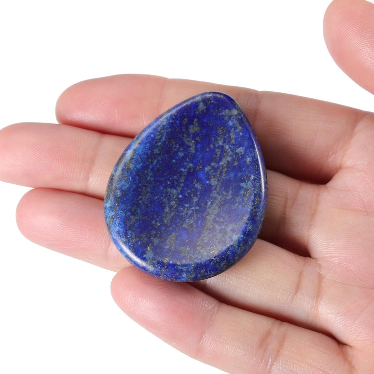 Thumb Worry Stone - Palm Stones Pocket Natural Chakra Reiki Healing Crystals Therapy Geometry - Lapis Lazuli