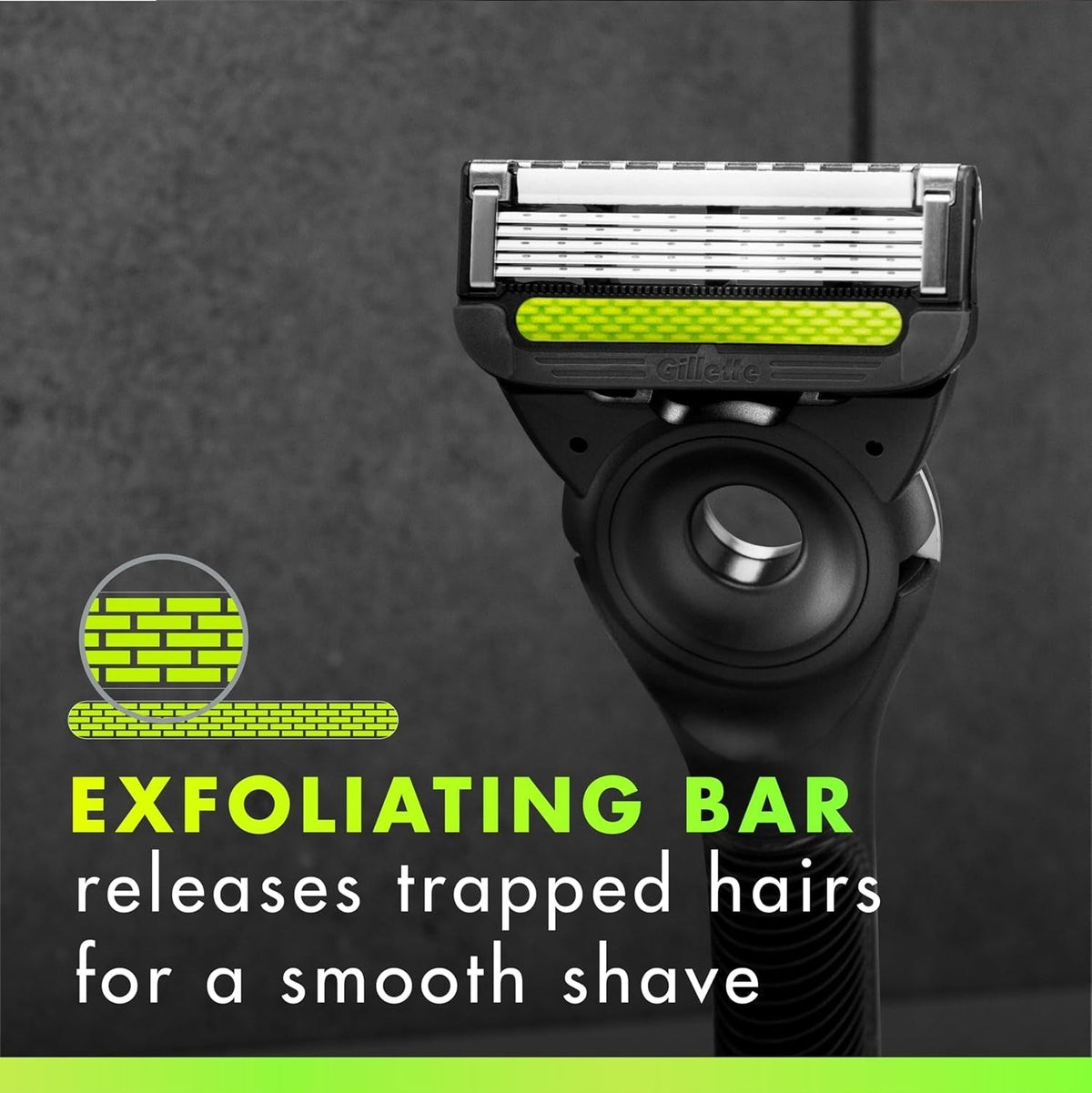 labs with Exfoliating Bar by  Razor for Men - 1 Handle, 4 Razor Blade Refills, Holiday Gifts for Men, Includes Premium Magnetic Stand