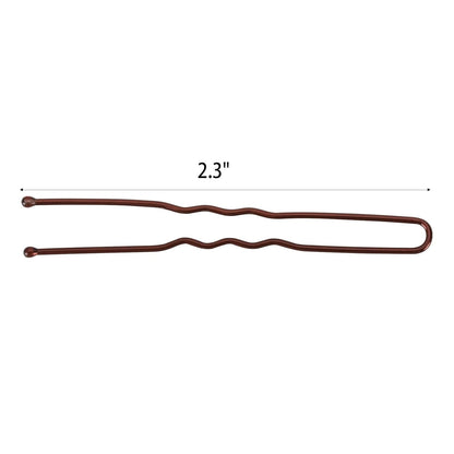 300 Hair Bun Bobby Pins U Shaped Pin Hair Grips to Clip Ballet Hair Net for Women 6 CM/2.3 Inch Brown