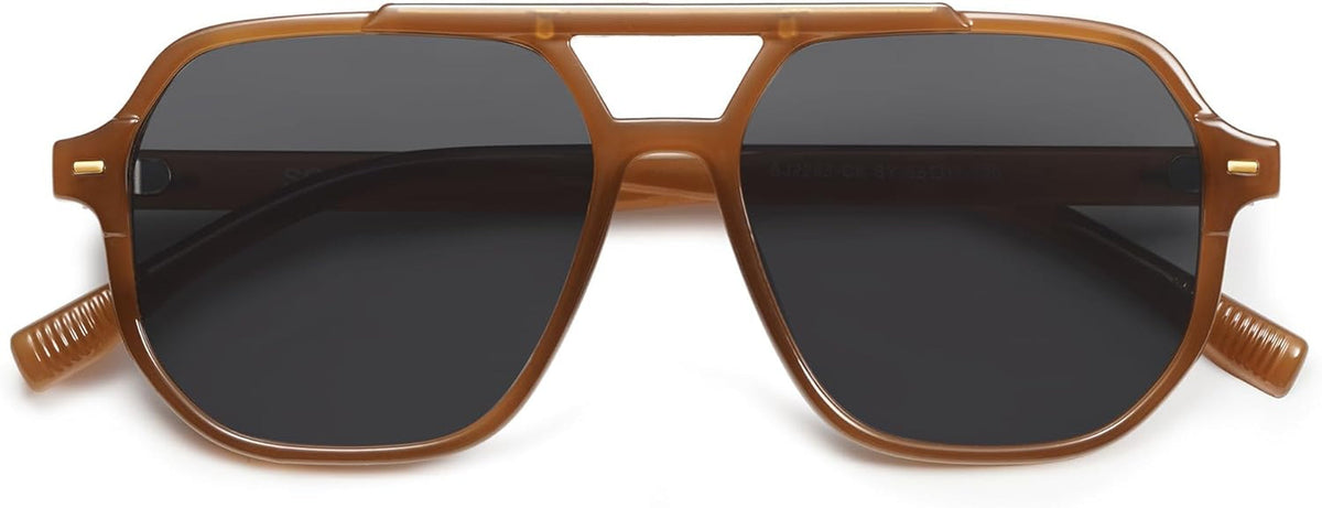 Retro Trendy Aviator Polarized Sunglasses Men Women Vintage 70S Square Stylish Frame Sun Glasses SJ2283