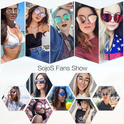 Cat Eye Sunglasses for Women Fashion Designer Style Mirrored Lenses