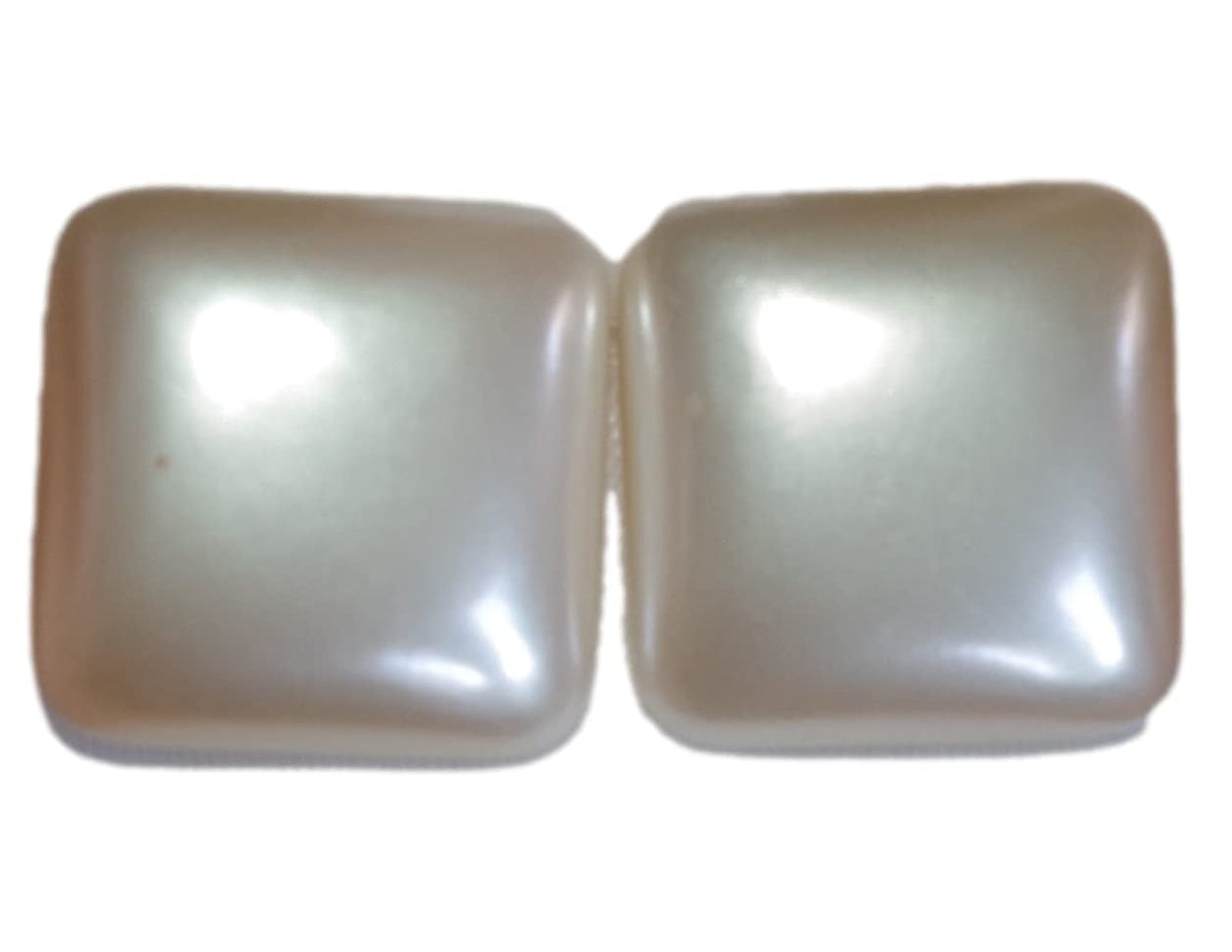Quality Majorca Pearl Square Half Dome 16MM Stud Earrings 14K Gold Filled