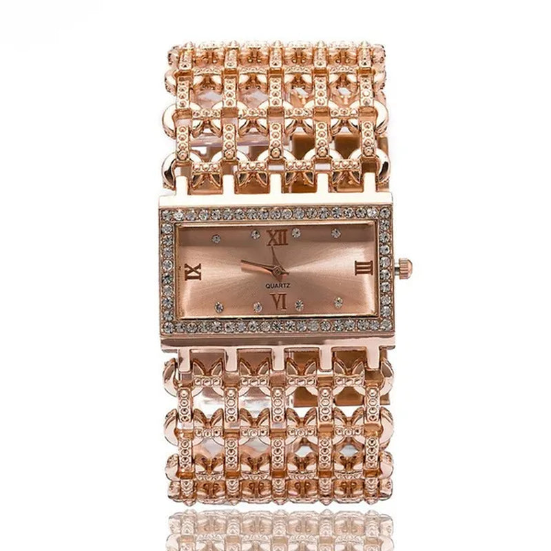 2016 Brand New Stainless Steel Chain Fashion Gold Watch Women Wristwatch Alloy Square Watch Student Bracelet Relogios Feminino