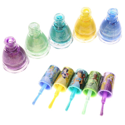 Disney Princesses Super Sparkly Peel-Off Nail Polish Deluxe Present Set for Girls, 18 Colors