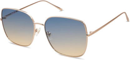 Trendy Oversized Square Metal Frame Sunglasses for Women Men Flat Mirrored Lens UV Protection Sunglasses SJ1146