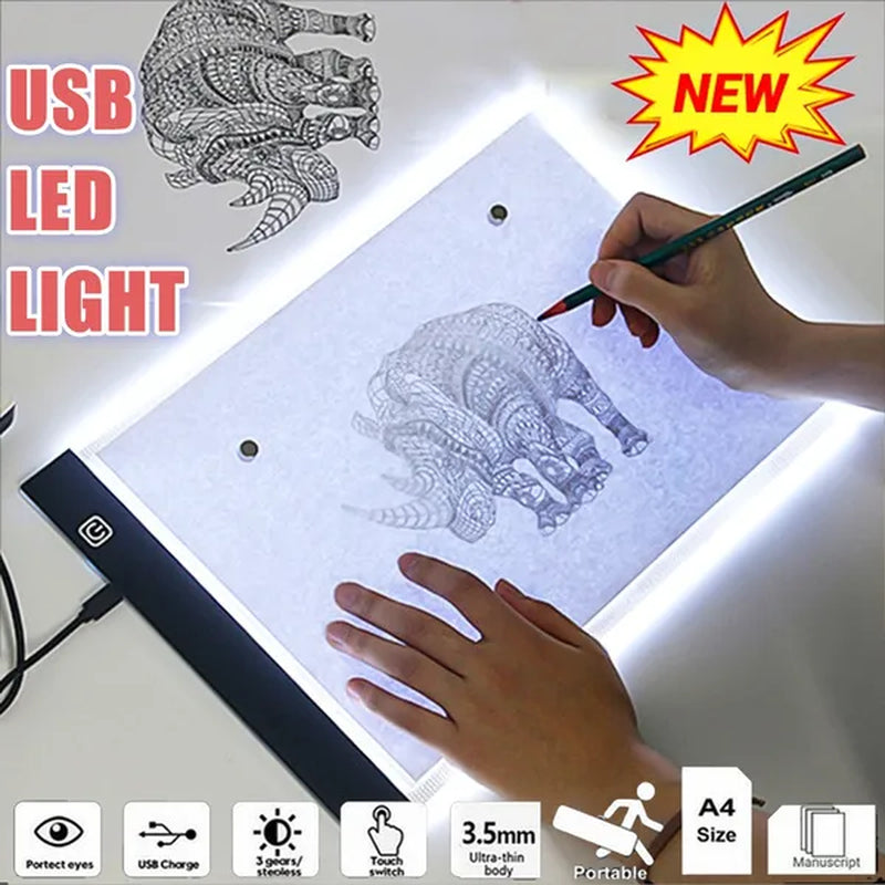 LED A3/A4/A5 Graphic Tablet Light Pad Digital Tablet Copyboard with 3-level Adjustable Brightness for Tracing Drawing Copying Viewing DIY Art Craft Diamond Painting Supplies