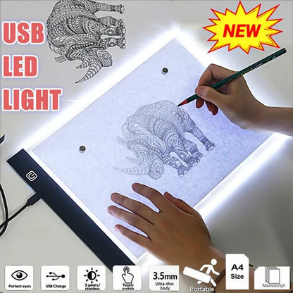 LED A3/A4/A5 Graphic Tablet Light Pad Digital Tablet Copyboard with 3-level Adjustable Brightness for Tracing Drawing Copying Viewing DIY Art Craft Diamond Painting Supplies