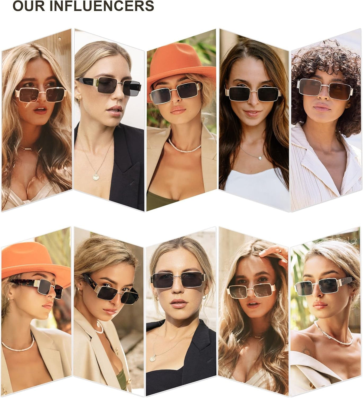 Retro Fashion Rectangle Sunglasses Womens Mens Vintage Trendy Square Shades SJ1162