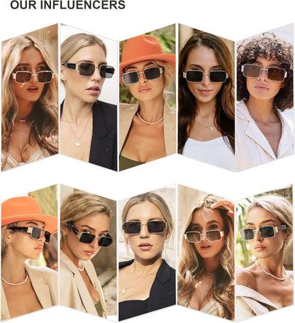 Retro Fashion Rectangle Sunglasses Womens Mens Vintage Trendy Square Shades SJ1162
