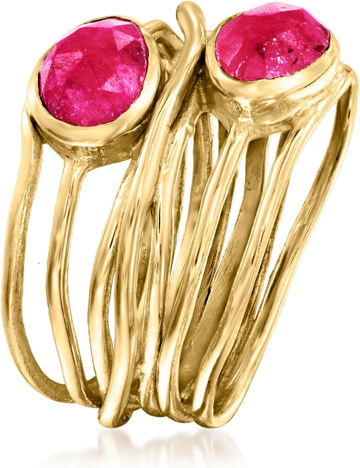 Gemstone Highway Ring in 18Kt Gold over Sterling