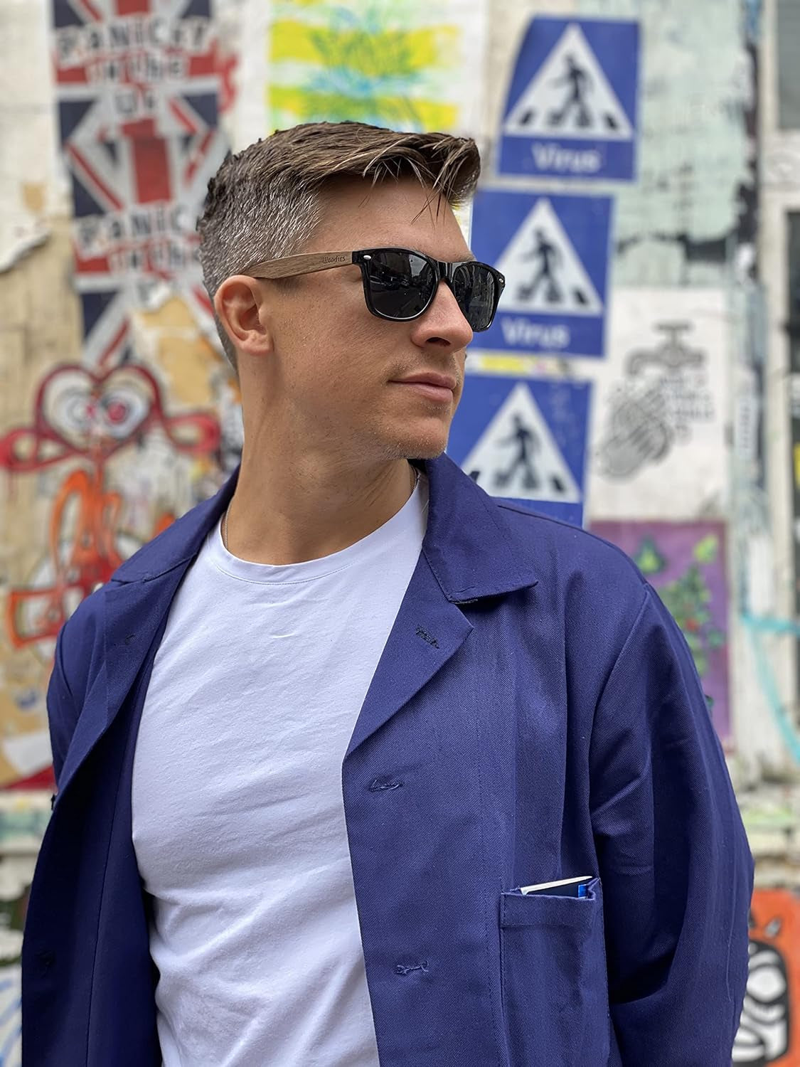 Walnut Wood Sunglasses with Dark Polarized Lenses for Men and Women | 100% UVA/UVB Ray Protection