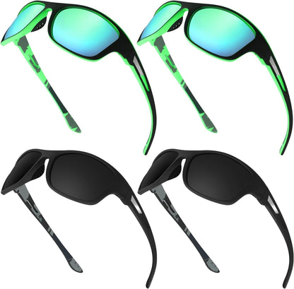 4 Pairs Men Polarized Sunglasses with UV Protection Driving Glasses Sports for Sport Outdoor Activities