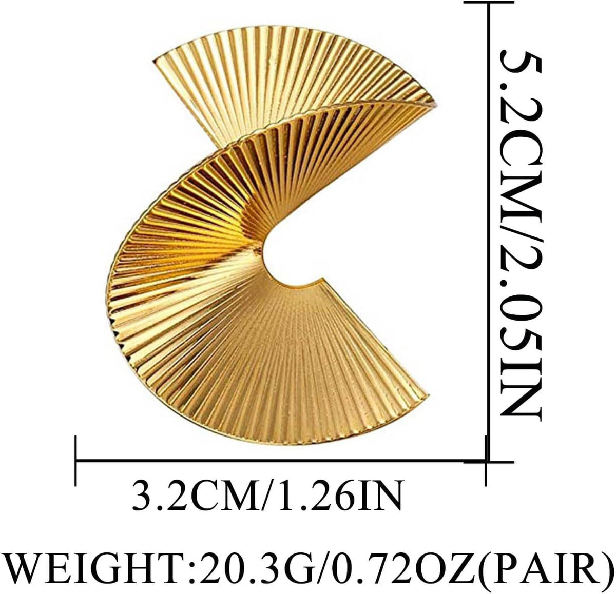 Gold Geometric Earrings Exaggerated Statement Earrings Punk Stylish Sectored Twisted Earring Jewelry for Women