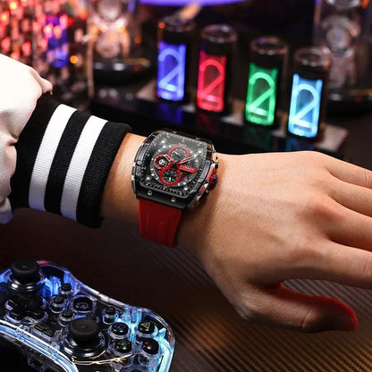 CURREN Mens Watch COOL Large Men's Classical Luxury Sports Design Watches Rubber Strap Waterproof Chronograph Date Quartz Relogios Masculino 8442