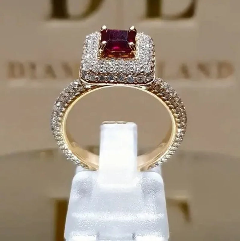 Women's Birthstone Rings Bridal Wedding Birthday Party Beautiful Bridal Sparkling Trend  Accessories Size 5-11