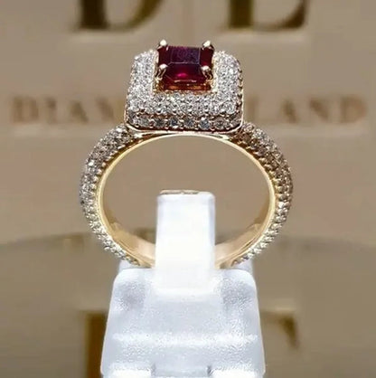 Women's Birthstone Rings Bridal Wedding Birthday Party Beautiful Bridal Sparkling Trend  Accessories Size 5-11