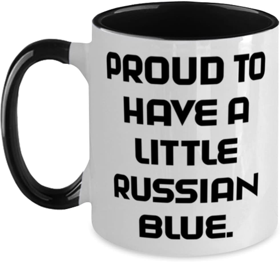 Love Russian Blue Cat Two Tone 11Oz Mug, Proud to Have A, Gifts for Cat Lovers, Present from Friends, Cup for Russian Blue Cat, Gift Ideas for Friends, Best Gifts for Friends, Personalized Gifts For