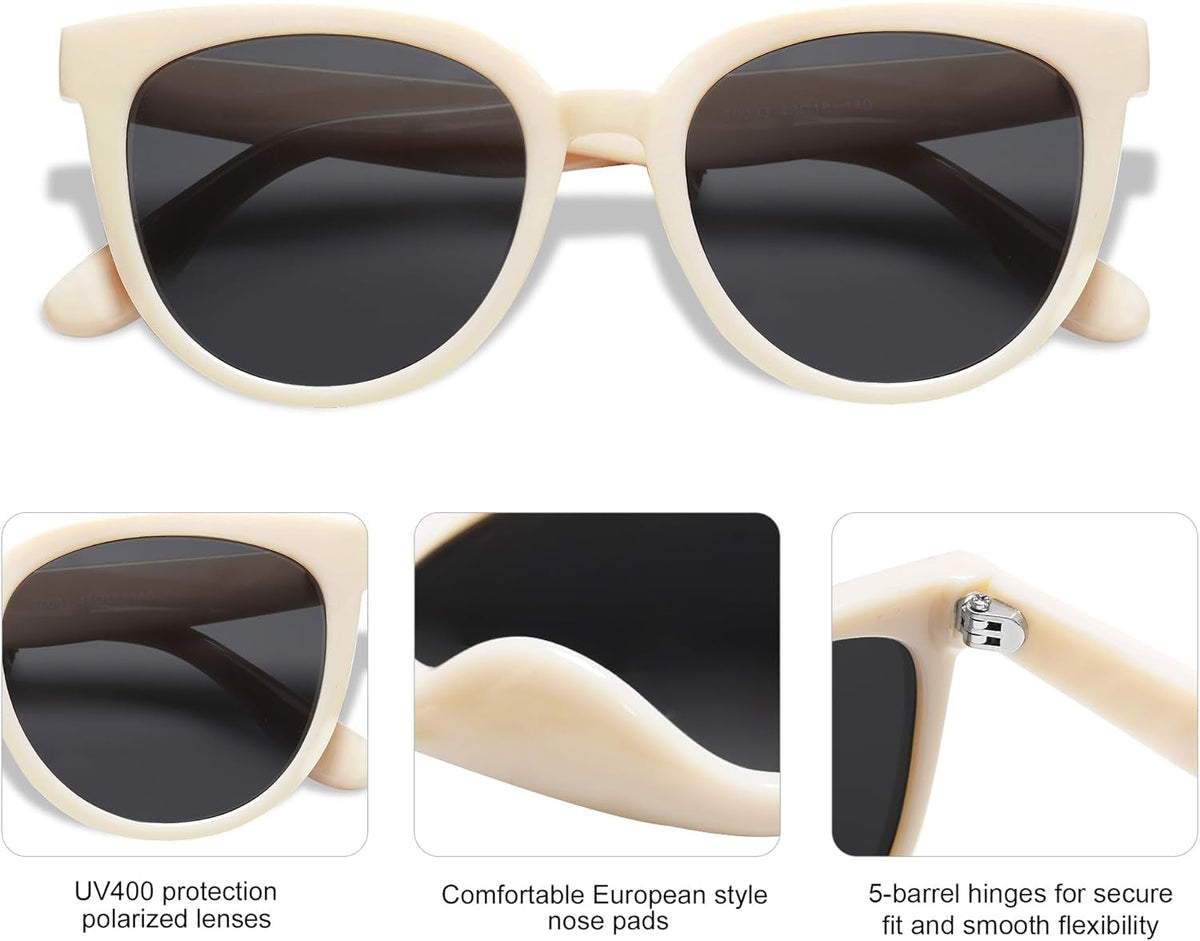 Trendy Cat Eye round Polarized Sunglasses for Women Fashion UV Protection Sunnies Sunglasses SJ2175