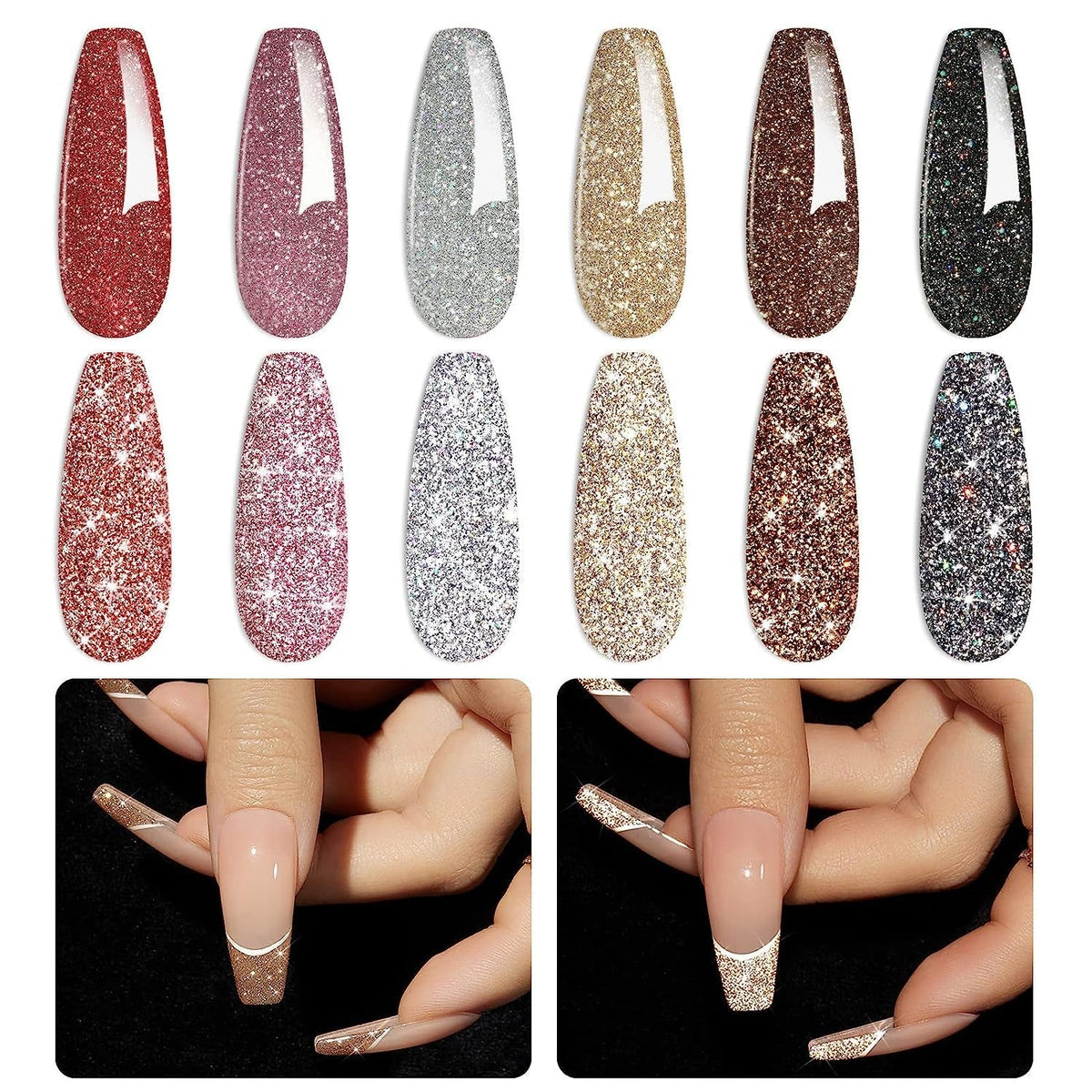 Beetles Pearl Gel Nail Polish 6 Colors Shimmer Glitter White Pink Blue Nail Polish Mermaid Gel Soak Off Uv Led Spring Summer Easter Gel Polish Swirl Thread Effect DIY Manicure Art