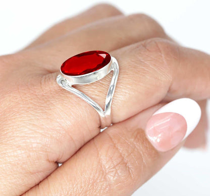 925 Sterling Silver Handmade Ring for Women 10X14 Oval Gemstone Statement Jewelry for Gift (99021_R)