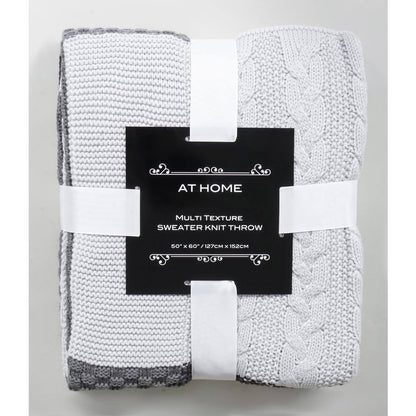 Multi-Weave Patchwork Sweater Knit Throw