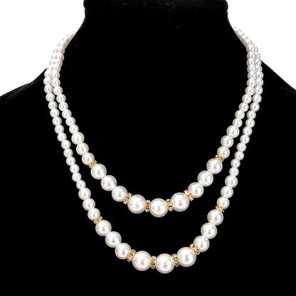 Fashion Double Layer Ladies Pearl Necklace Sister Companion Surprise Gift Ladies Necklace Pendant Temperament Diamond Jewelry Accessories Birthday Luxury Anniversary Gift