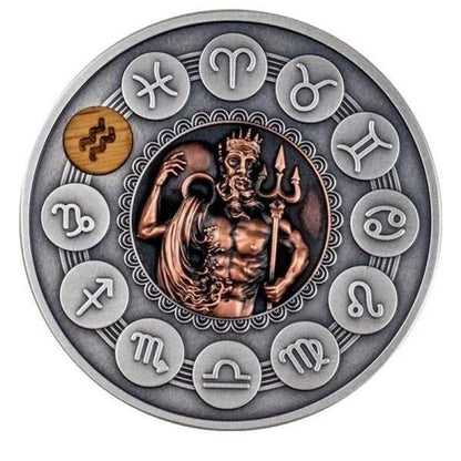Zodiac 12 Constellation Relief Painting Commemorative Coins Replica Collectible Souvenir Gift