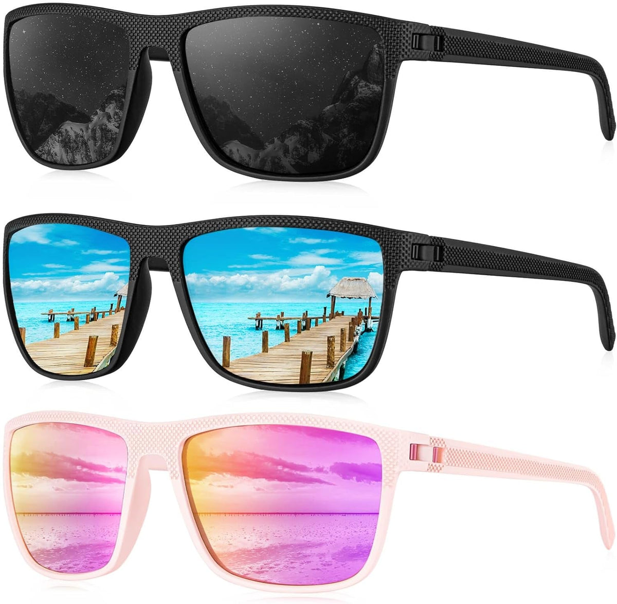 Polarized Sunglasses for Men, Lightweight Sun Glasses with UV Protection for Driving Fishing Golf