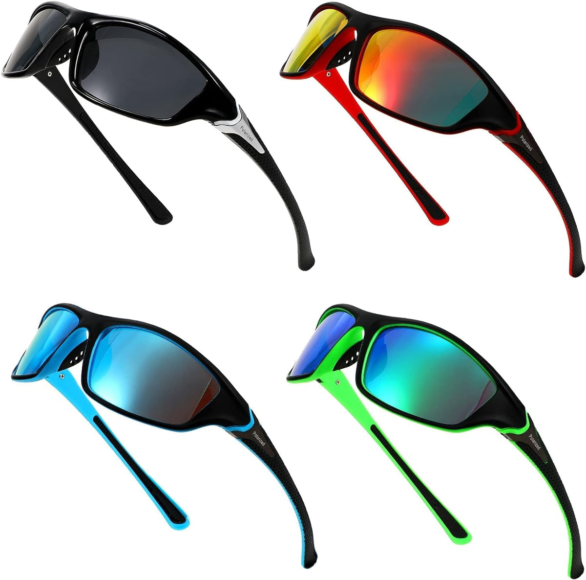 4 Pairs Men Polarized Sunglasses with UV Protection Driving Glasses Sports for Sport Outdoor Activities