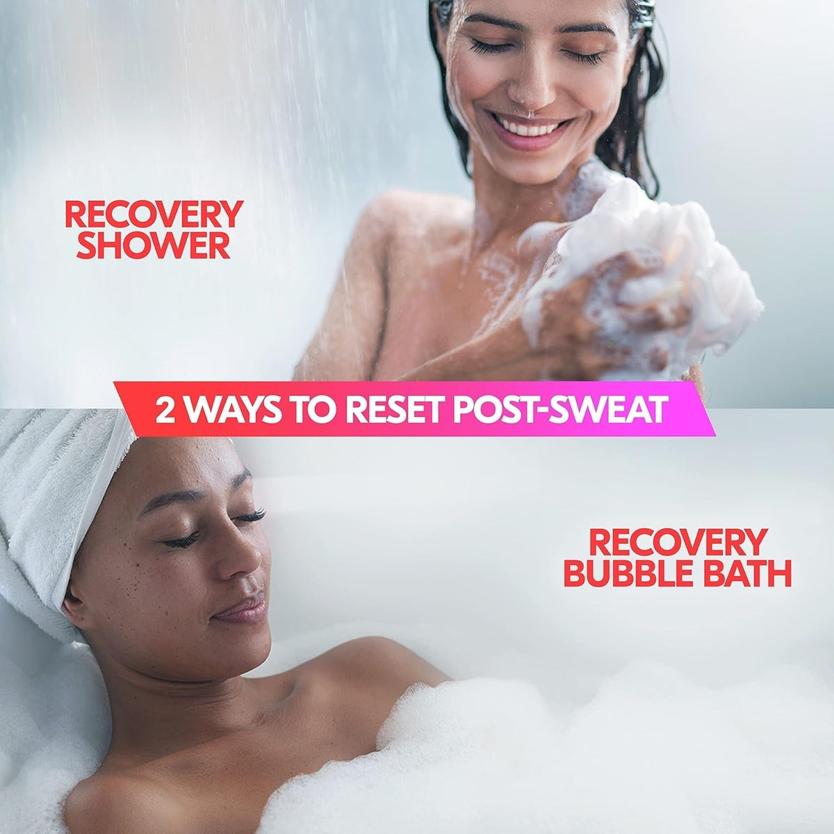 Maximum Recovery Body Wash and Soak Post-Workout Recovery Skincare Routine Tart Cherry + Epsom Salt + Electrolytes Bath and Body Product 22 Oz, Pack of 4