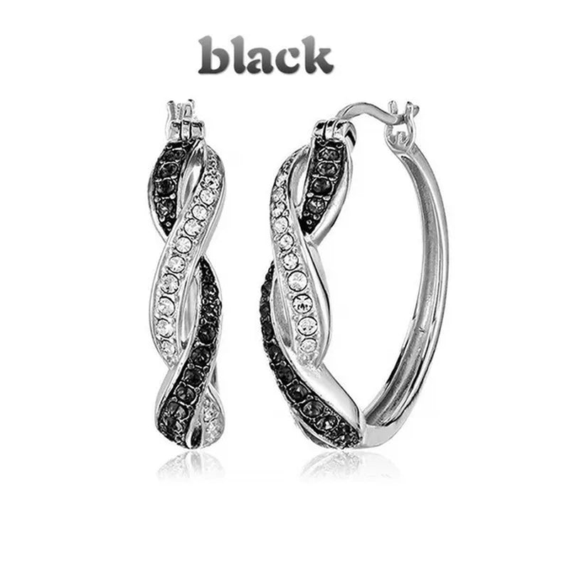 Fashionable new style 925 silver needle zircon earrings trendy color earrings simple and creative inlaid zircon earrings
